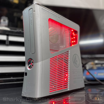 Custom LE Halo Reach Xbox 360 Slim Viper Pro Dual Nand 2 in 1! w/ WINDOW CUT OUT, RED LEDS - Sharky's Customs LLC