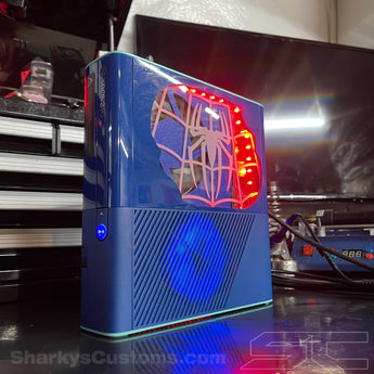 Custom Blue Xbox 360 E Slim Spider RGH3 1TB HDD 15 Mod Menus - Sharky's Customs LLC