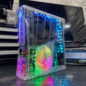 Custom Xbox 360 Slim Ghost Case Triple Nand RGH2 Trinity - Sharky's Customs LLC