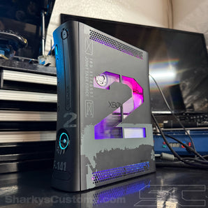 Custom Xbox 360 Modern Warefare 2 RGH3 Jasper Limited Edition Console w/Cut Out & 500GB HDD - Sharky's Customs LLC