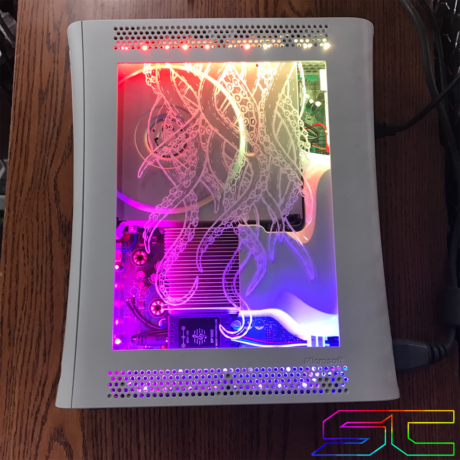 Custom Jasper RGH1.2 "Tentacles" Plexiglass Engraved W/Remote Addressable LED's! - Sharky's Customs LLC