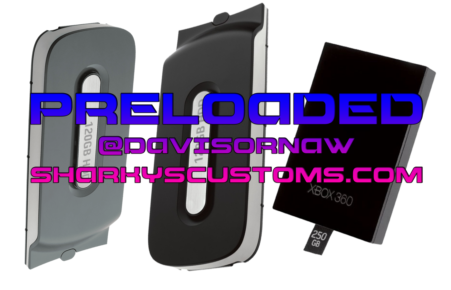 HDD / Hard Drive for RGH/JTAG ONLY (ONLINE READY) PHAT OR SLIM - Sharky's Customs LLC