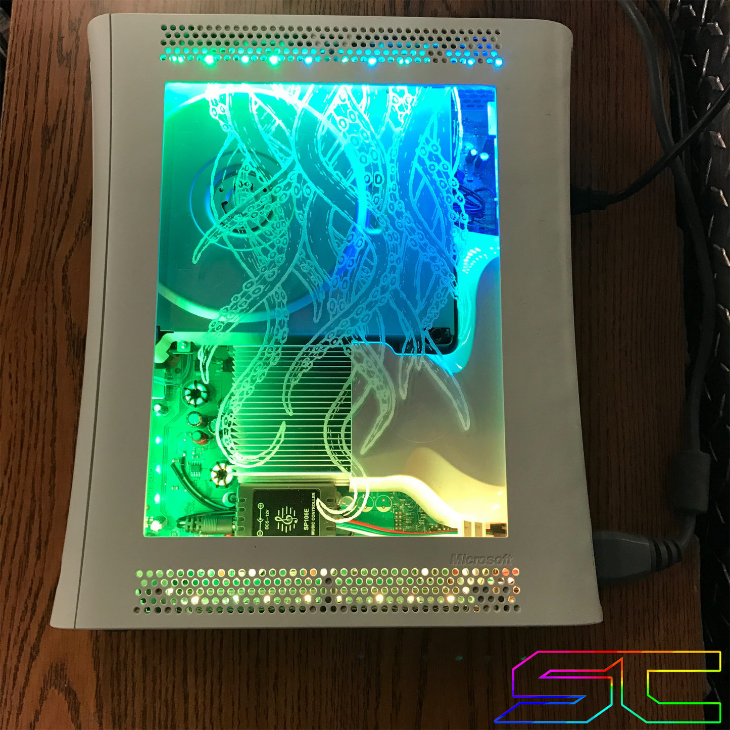 Custom Jasper RGH1.2 "Tentacles" Plexiglass Engraved W/Remote Addressable LED's! - Sharky's Customs LLC