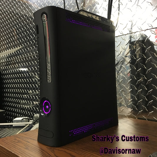 Custom Xbox 360 Black Falcon Elite RGH1.2 - LEDs of Your Choice! - Sharky's Customs LLC