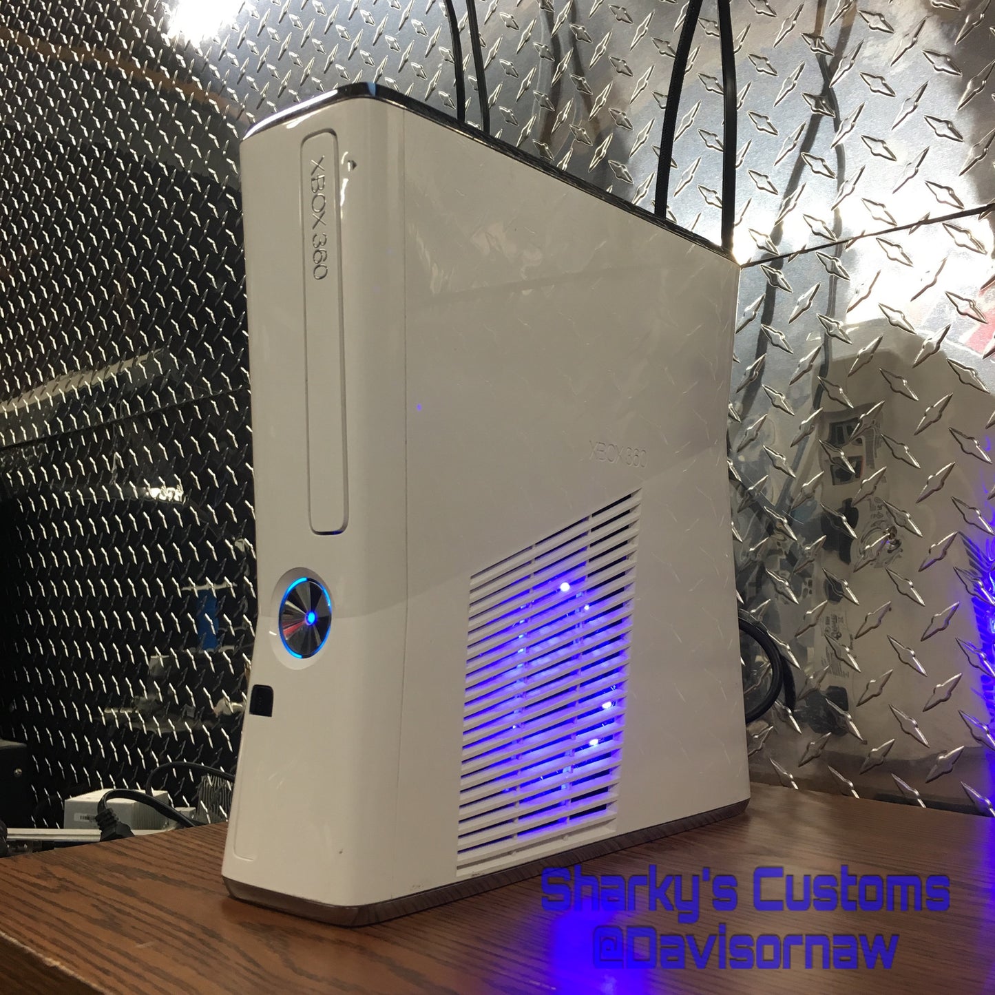 Custom White Xbox 360 Slim Corona RGH2 (LED's of Your Choice) - Sharky's Customs LLC