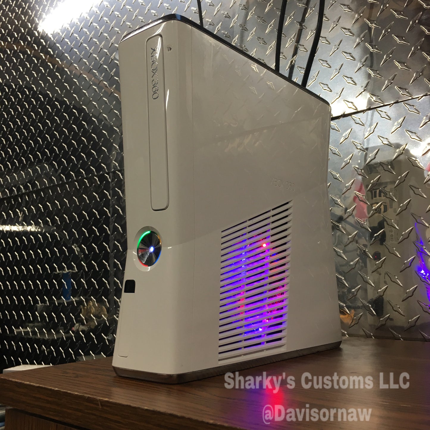 Custom White Xbox 360 Slim Corona RGH2 (LED's of Your Choice) - Sharky's Customs LLC