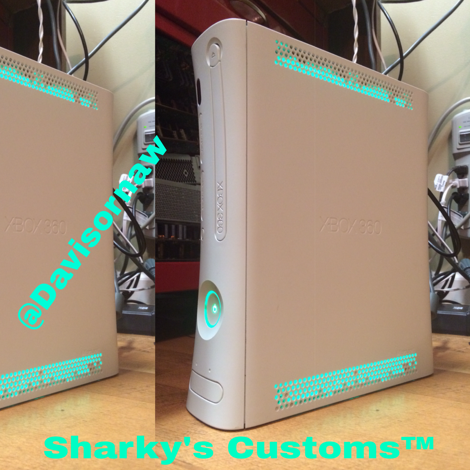 Custom Xbox 360 White Jasper RGH1.2 - LEDs of Your Choice! - Sharky's Customs LLC