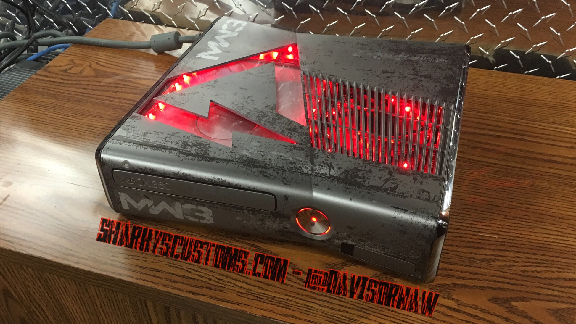 Custom (Red) Limited MW3 Hand Crafted RGH2 Slim, 320 GB HDD W/ 15 Mod Menu's - Sharky's Customs LLC