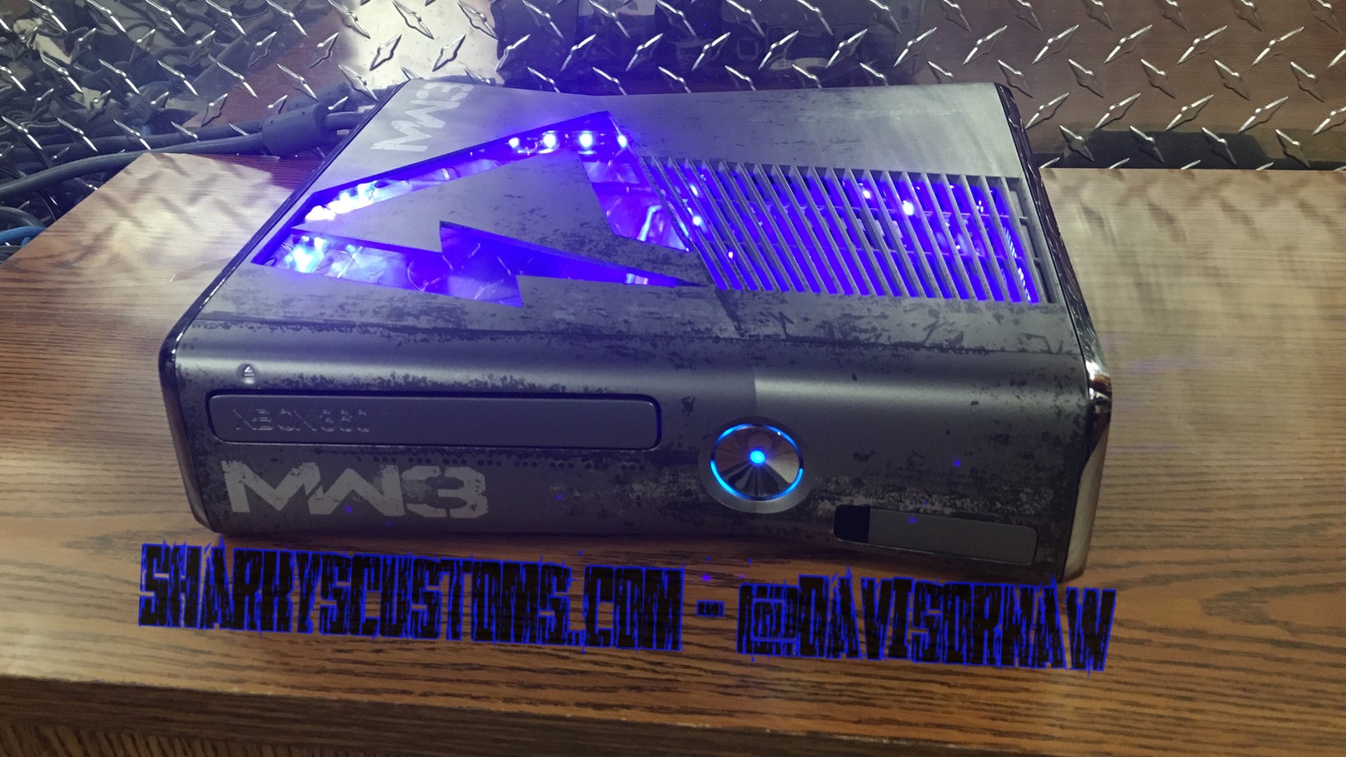 Custom (Blue) Limited MW3 Hand Crafted RGH2 Slim, 320 GB HDD W/ 15 Mod Menu's - Sharky's Customs LLC