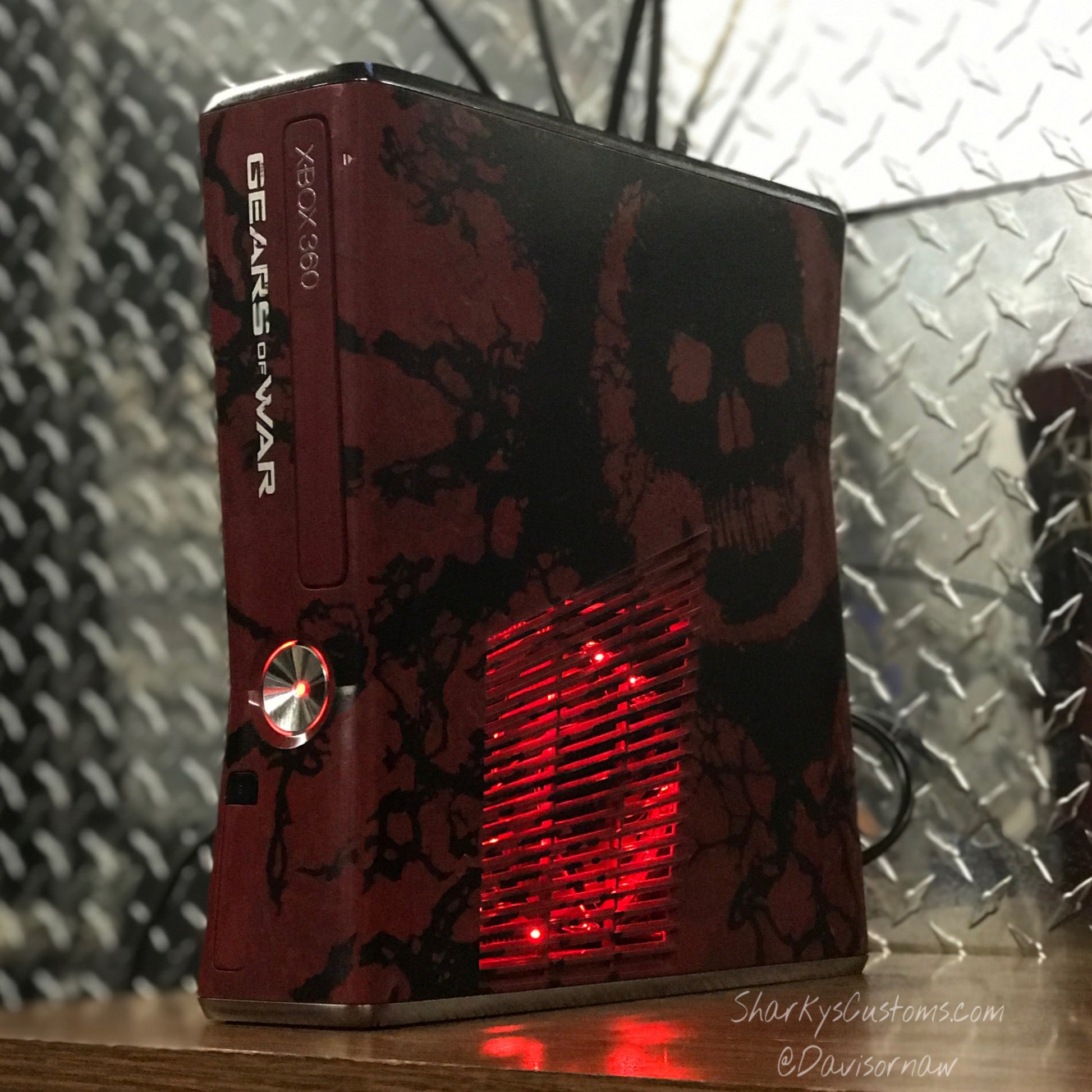 Custom Limited Edition Gears Of War Xbox 360 Slim RGH2 - Sharky's Customs LLC