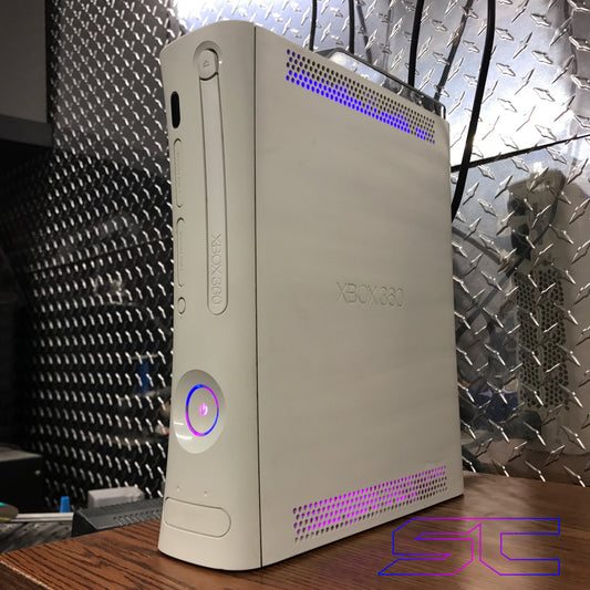 Custom Xbox 360 White Jasper RGH1.2 - LEDs of Your Choice! - Sharky's Customs LLC