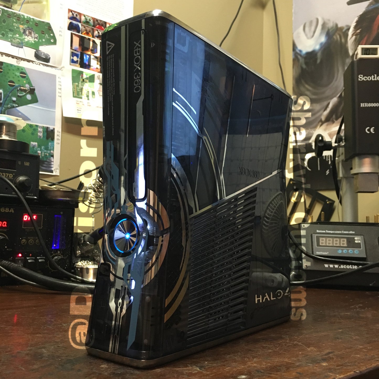 Custom Limited Edition Halo 4 Xbox 360 Slim RGH2. (LED's of Your Choice) - Sharky's Customs LLC