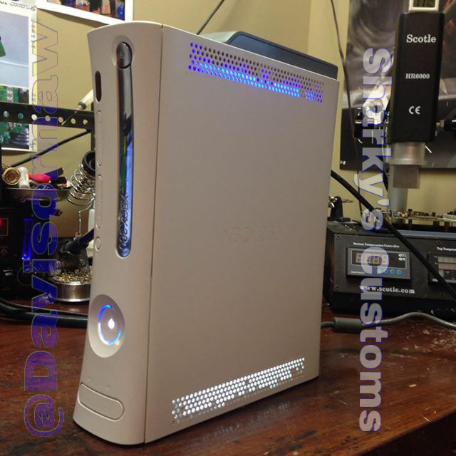 Custom Xbox 360 White Jasper RGH1.2 - LEDs of Your Choice! - Sharky's Customs LLC