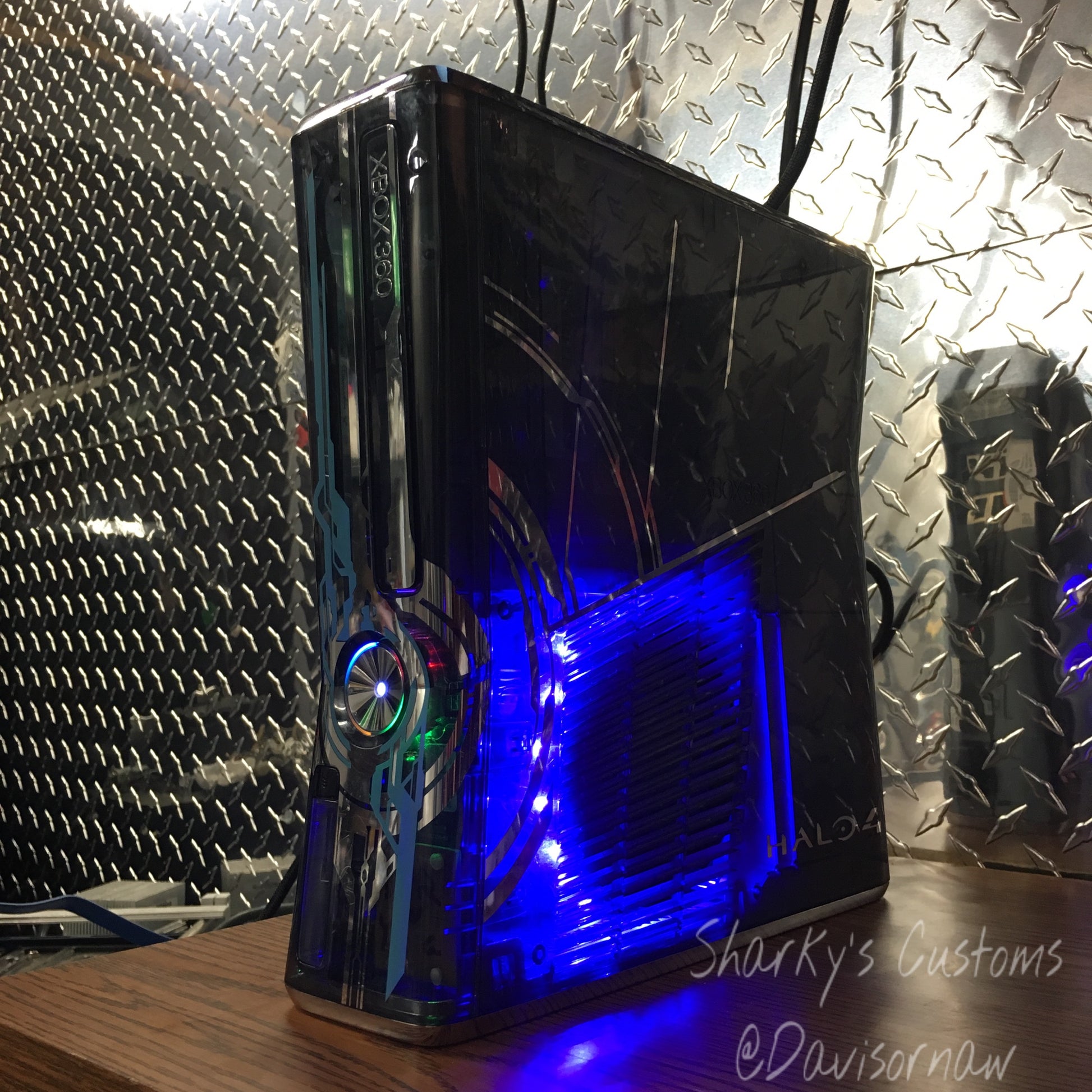 Custom Limited Edition Halo 4 Xbox 360 Slim RGH2. (LED's of Your Choice) - Sharky's Customs LLC