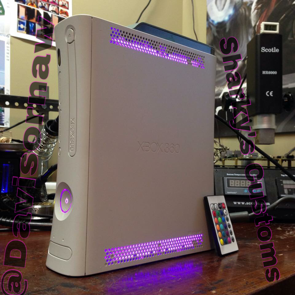 Custom Xbox 360 White Jasper RGH1.2 - LEDs of Your Choice! - Sharky's Customs LLC