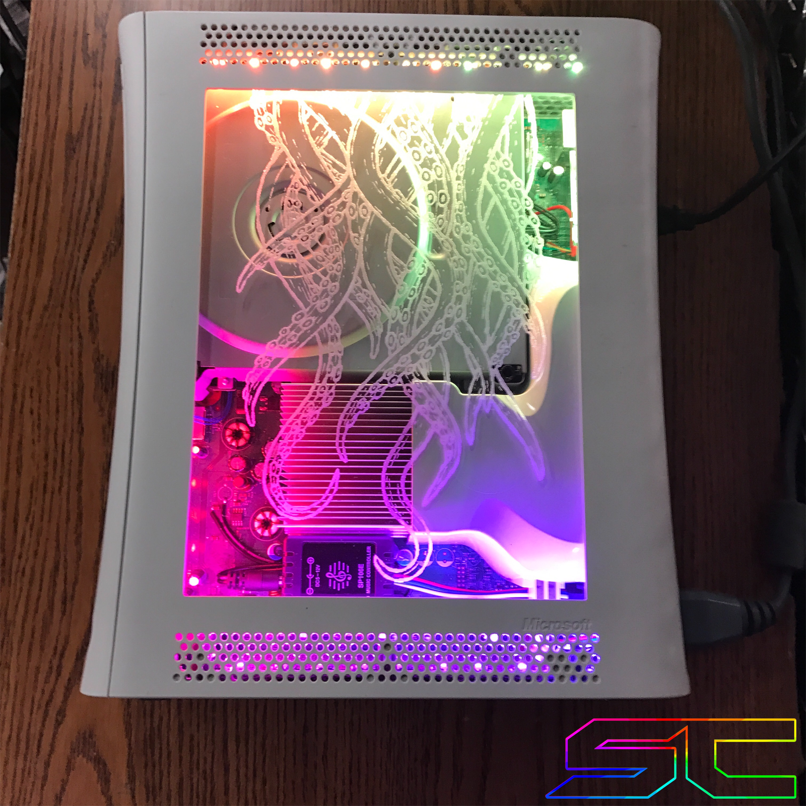 Custom Jasper RGH1.2 "Tentacles" Plexiglass Engraved W/Remote Addressable LED's! - Sharky's Customs LLC