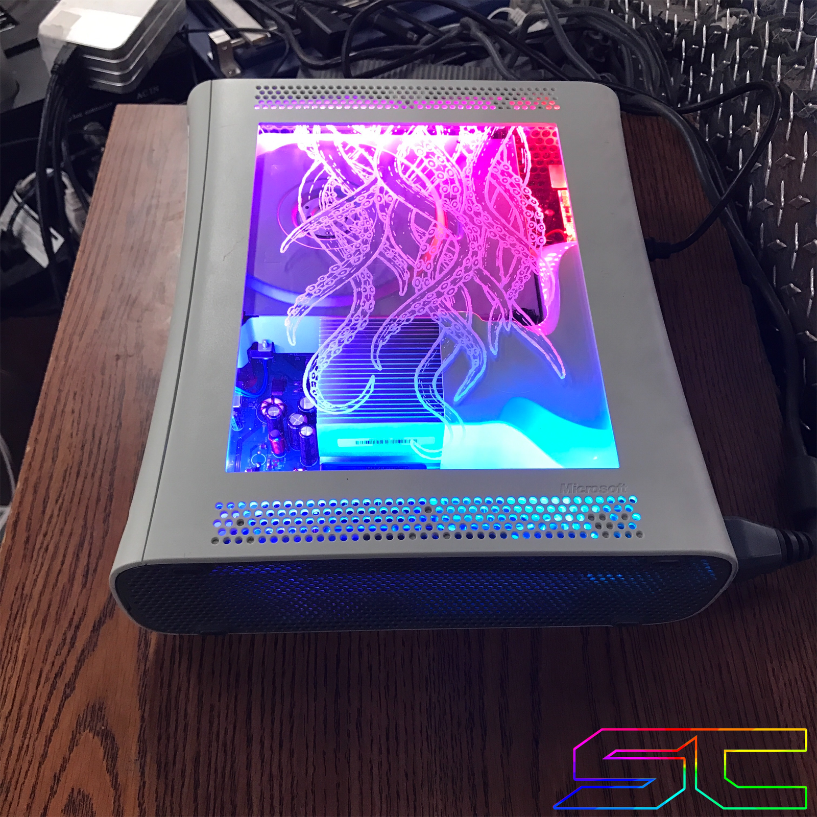 Custom Jasper RGH1.2 "Tentacles" Plexiglass Engraved W/Remote Addressable LED's! - Sharky's Customs LLC