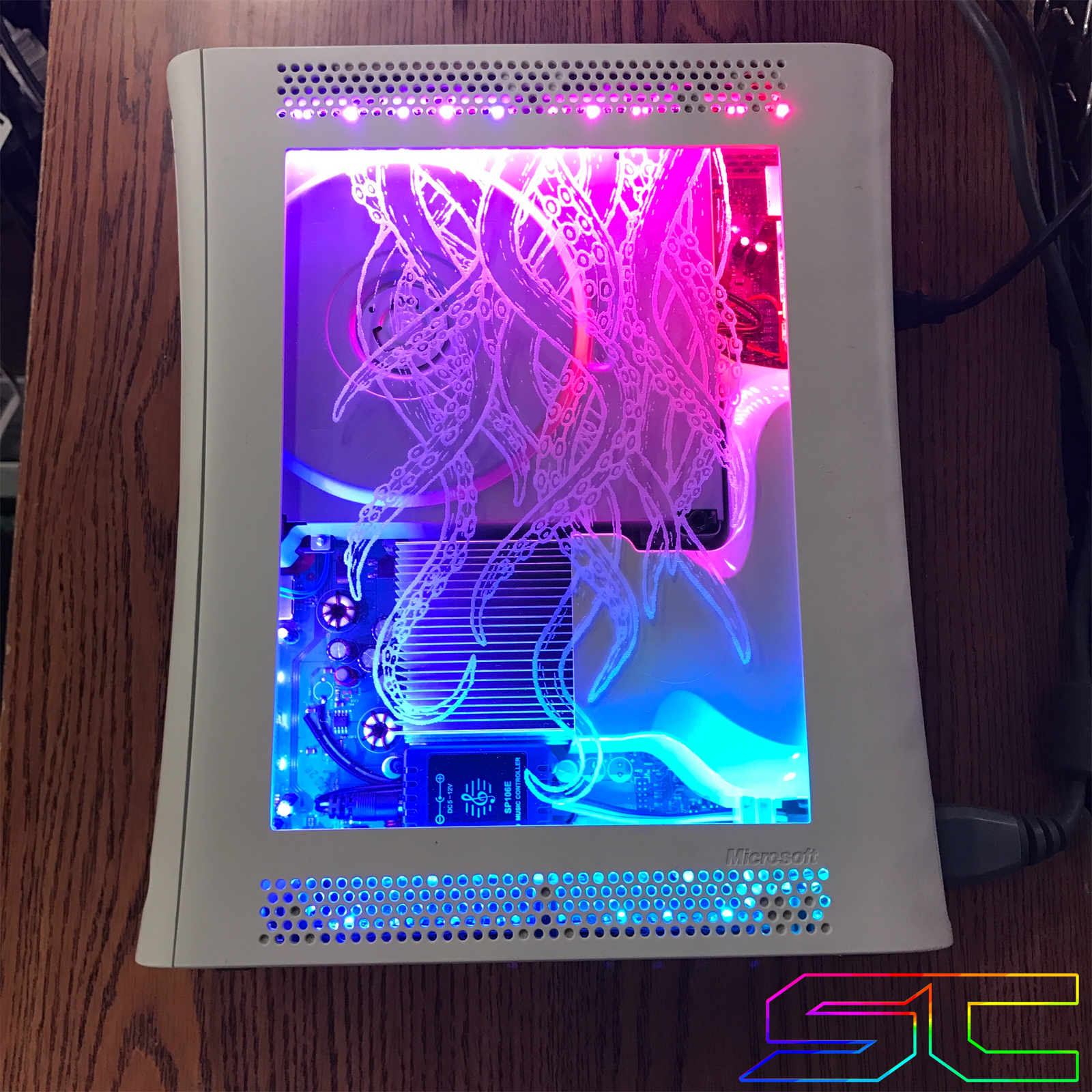 Custom Jasper RGH1.2 "Tentacles" Plexiglass Engraved W/Remote Addressable LED's! - Sharky's Customs LLC