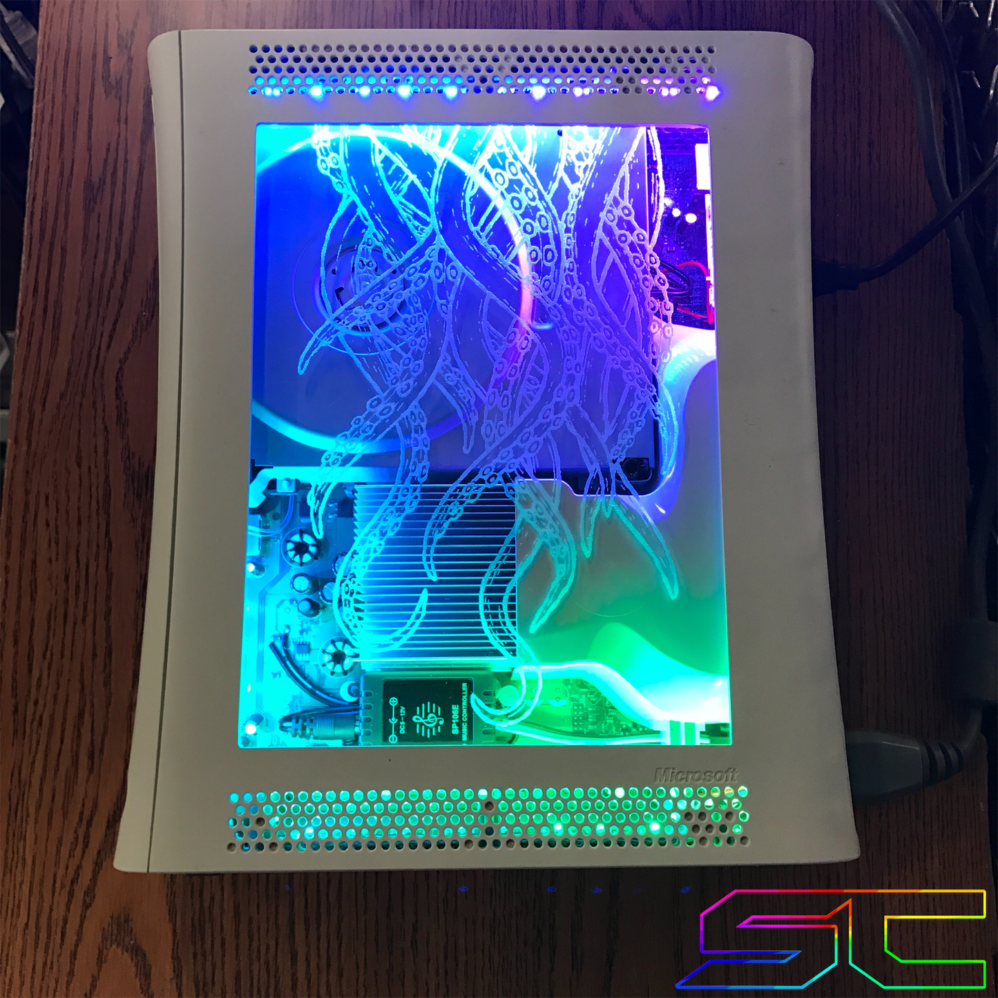 Custom Jasper RGH1.2 "Tentacles" Plexiglass Engraved W/Remote Addressable LED's! - Sharky's Customs LLC