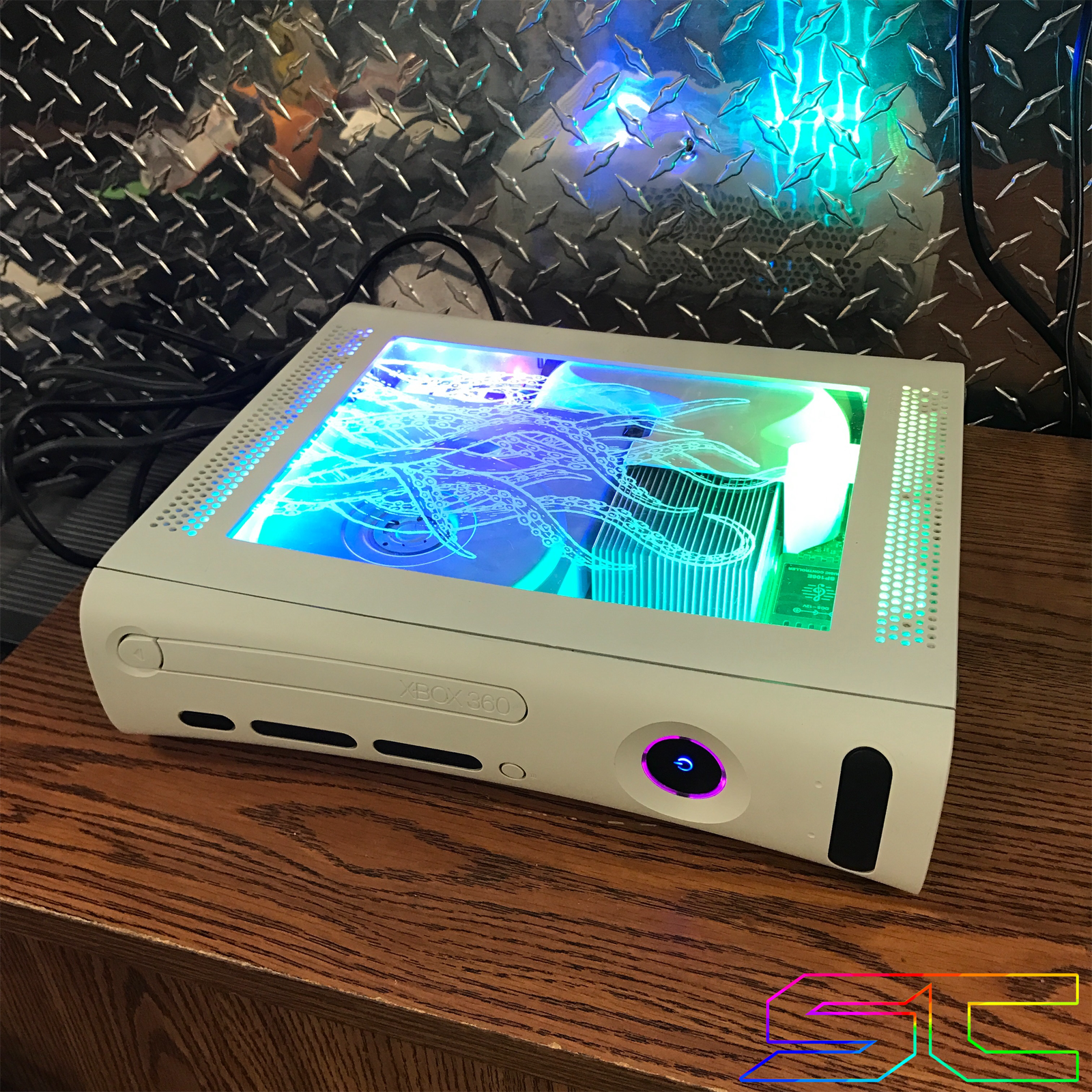 Custom Jasper RGH1.2 "Tentacles" Plexiglass Engraved W/Remote Addressable LED's! - Sharky's Customs LLC