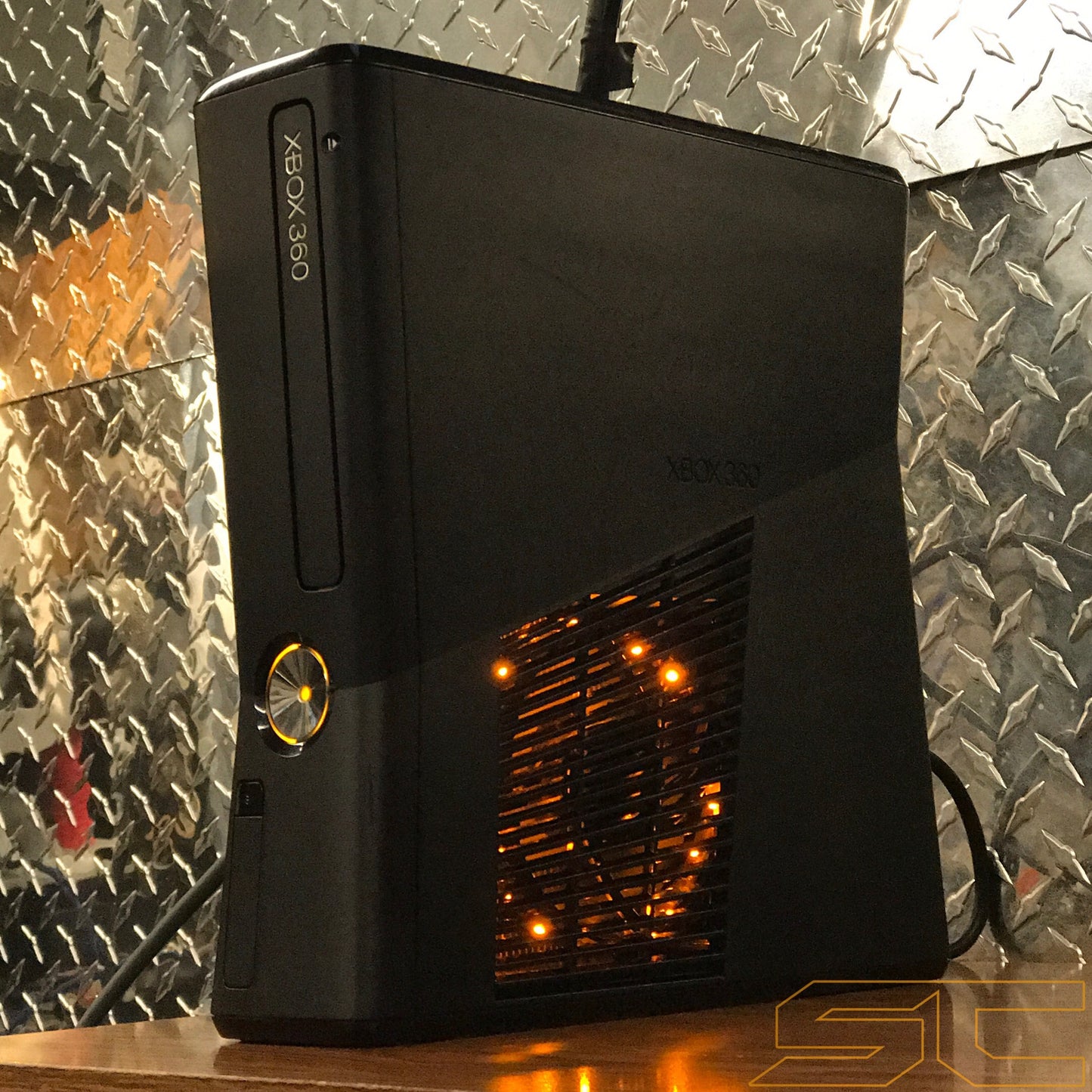 Custom Black Xbox 360 Slim RGH2 w/250GB HDD (LED's & Cut Out of Your Choice) - Sharky's Customs LLC